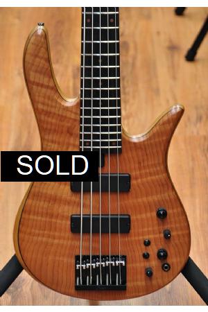 Fodera Monarch Std Special Doctorbass Edition Ebony Board 5 string 17.5mm spacing-Oak Neck-Figured Redwood top Fodera Monarch Std Special Doctorbass Edition Ebony Board 5 string 17.5mm spacing-Oak Neck-Figured Redwood top